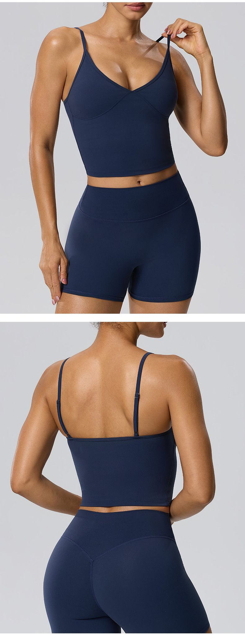 Sports Yoga Camisole Double-sided Brushed Breathable Sexy V-neck