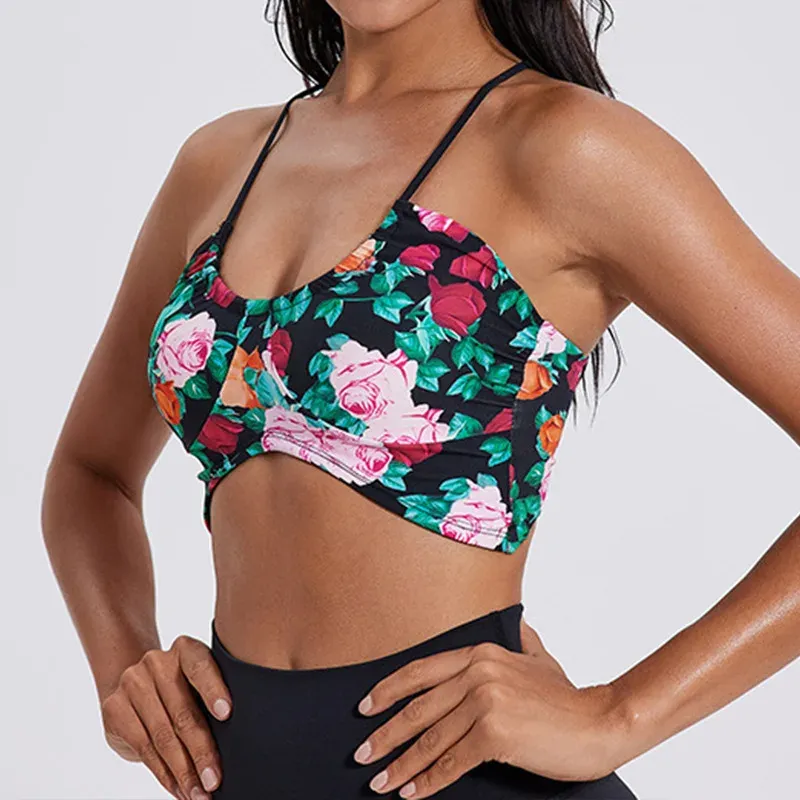 Leopard Print Shockproof Sports Bra - Activewear - by ZQZY Sport