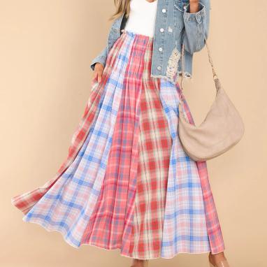 Summer Plaid Print Skirt
