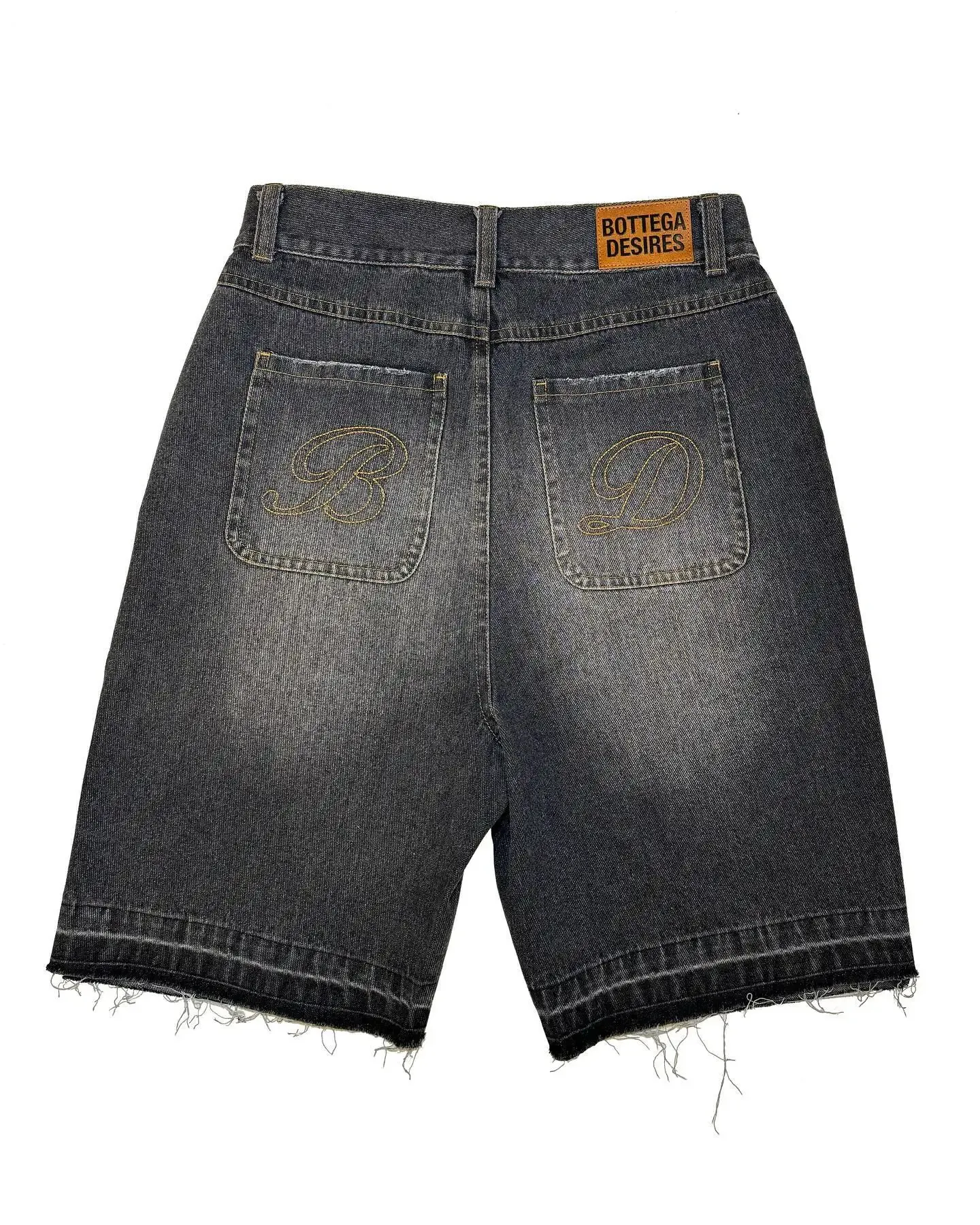 Men's Distressed Denim Flared Jorts - Men's Fashion - by Global