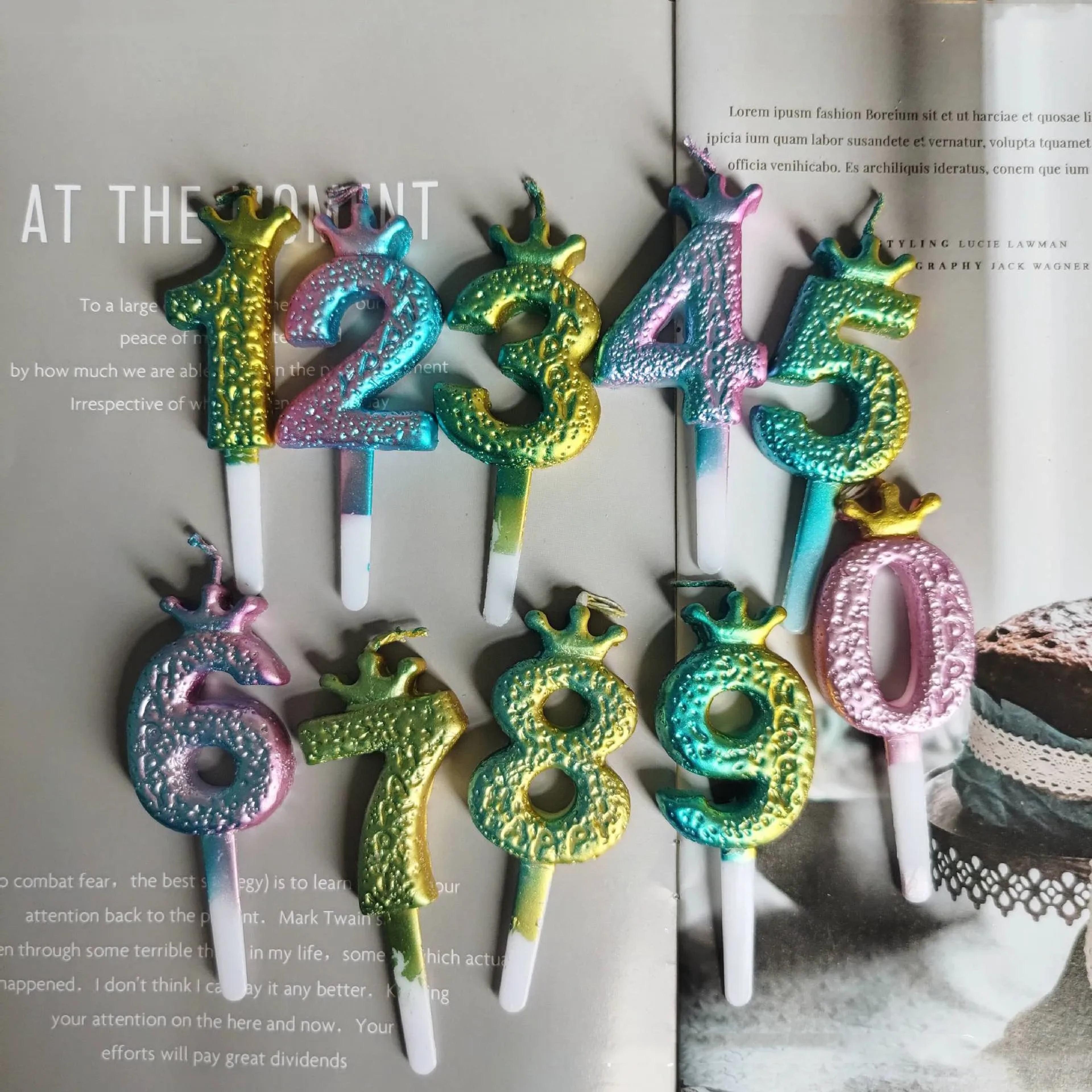 Rustic Candle Numbers Custom Party Decorations Candle Design Numbers - Candles - by YH ...