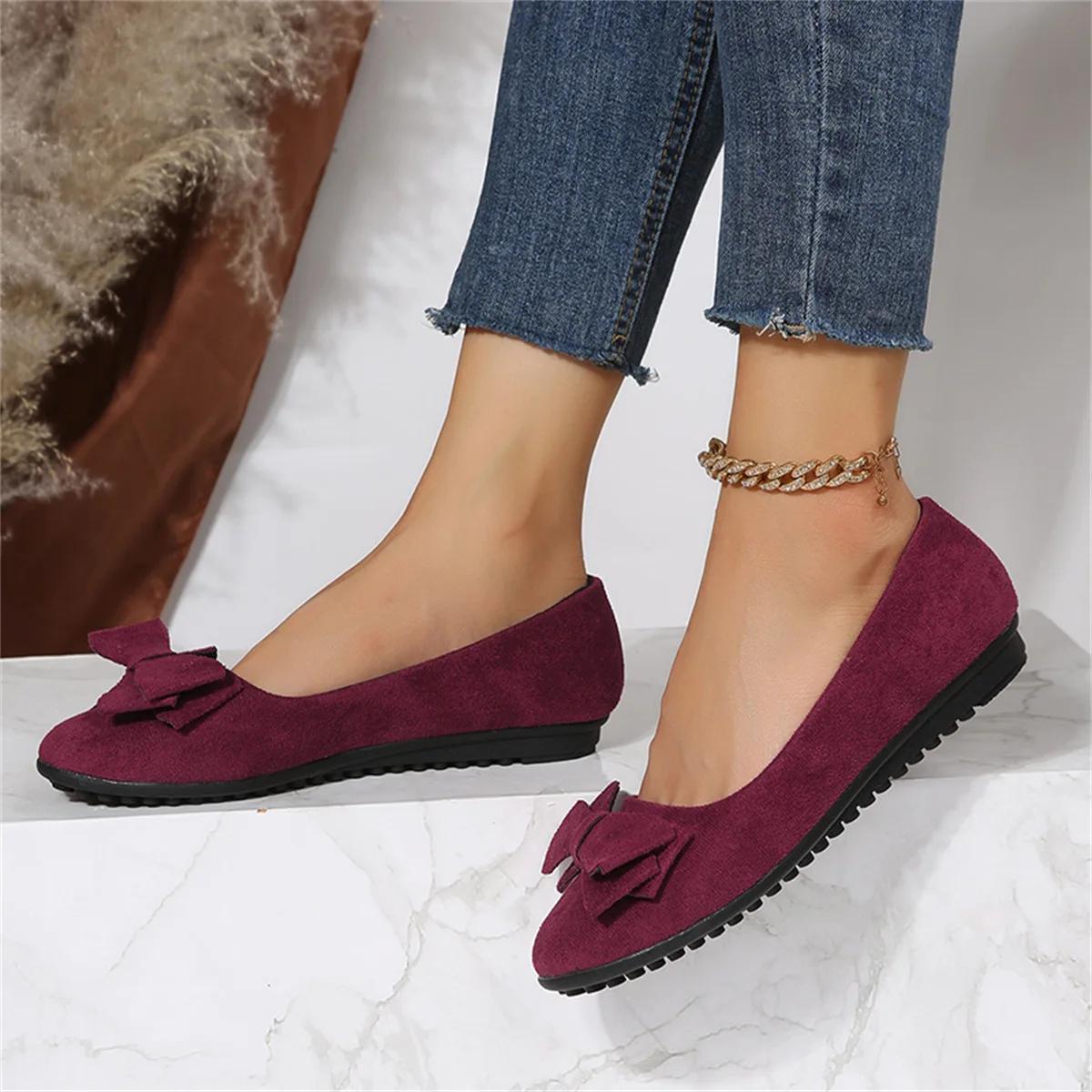 Suede Ballet Flat Women Shoes - Shoes - by Footware lnternational | Pietra
