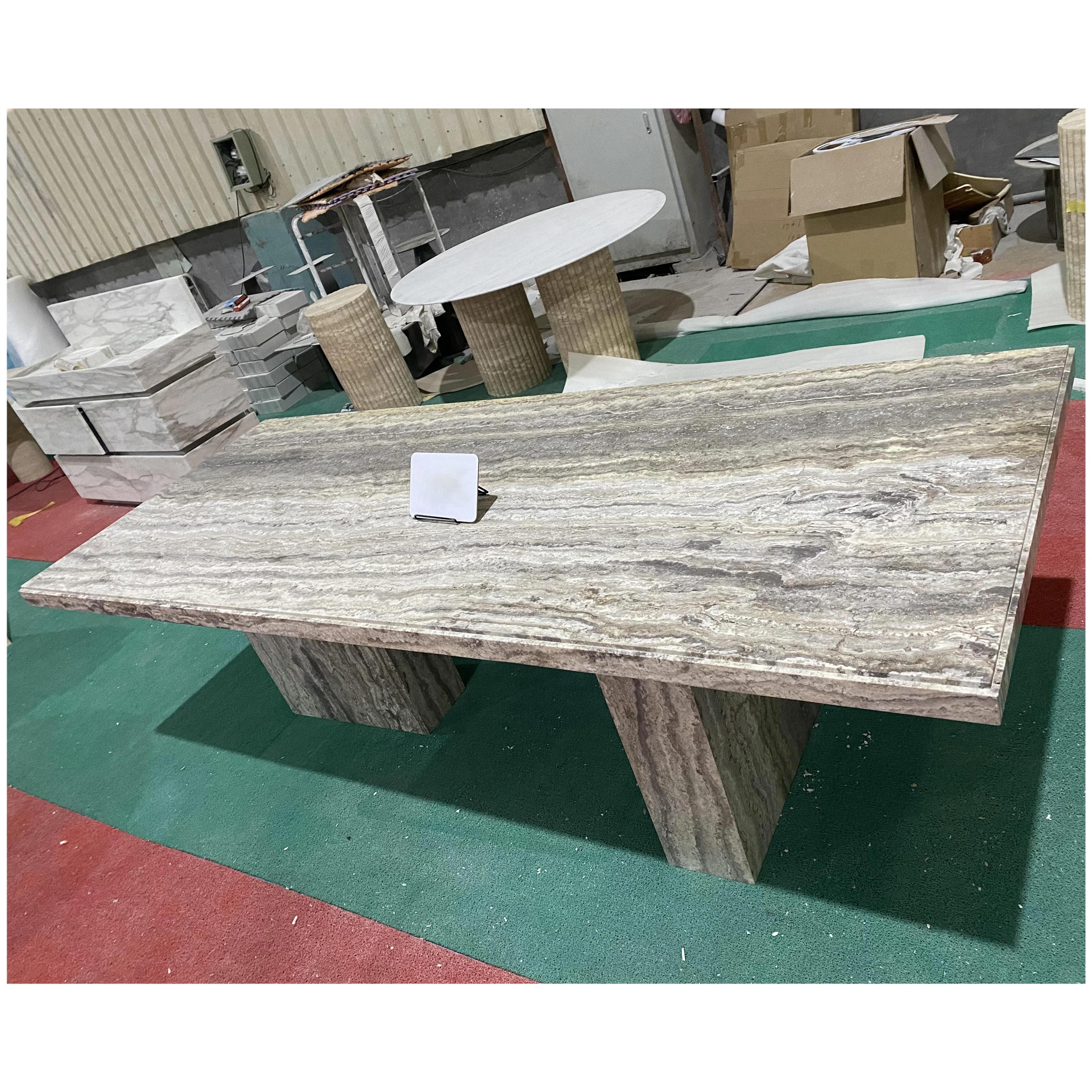 Rectangular natural grey marble dining table - Home Goods - by Stone ...