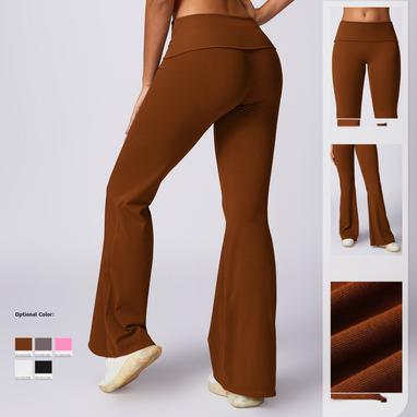 High Waist Hip Lifting Nude Wide Leg Skinny Yoga Pants Casual Sports